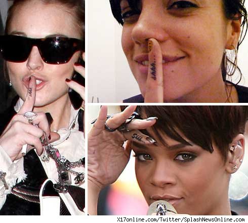  Lily Allen now regrets the tattoo, “I've since found out Rihanna's got 